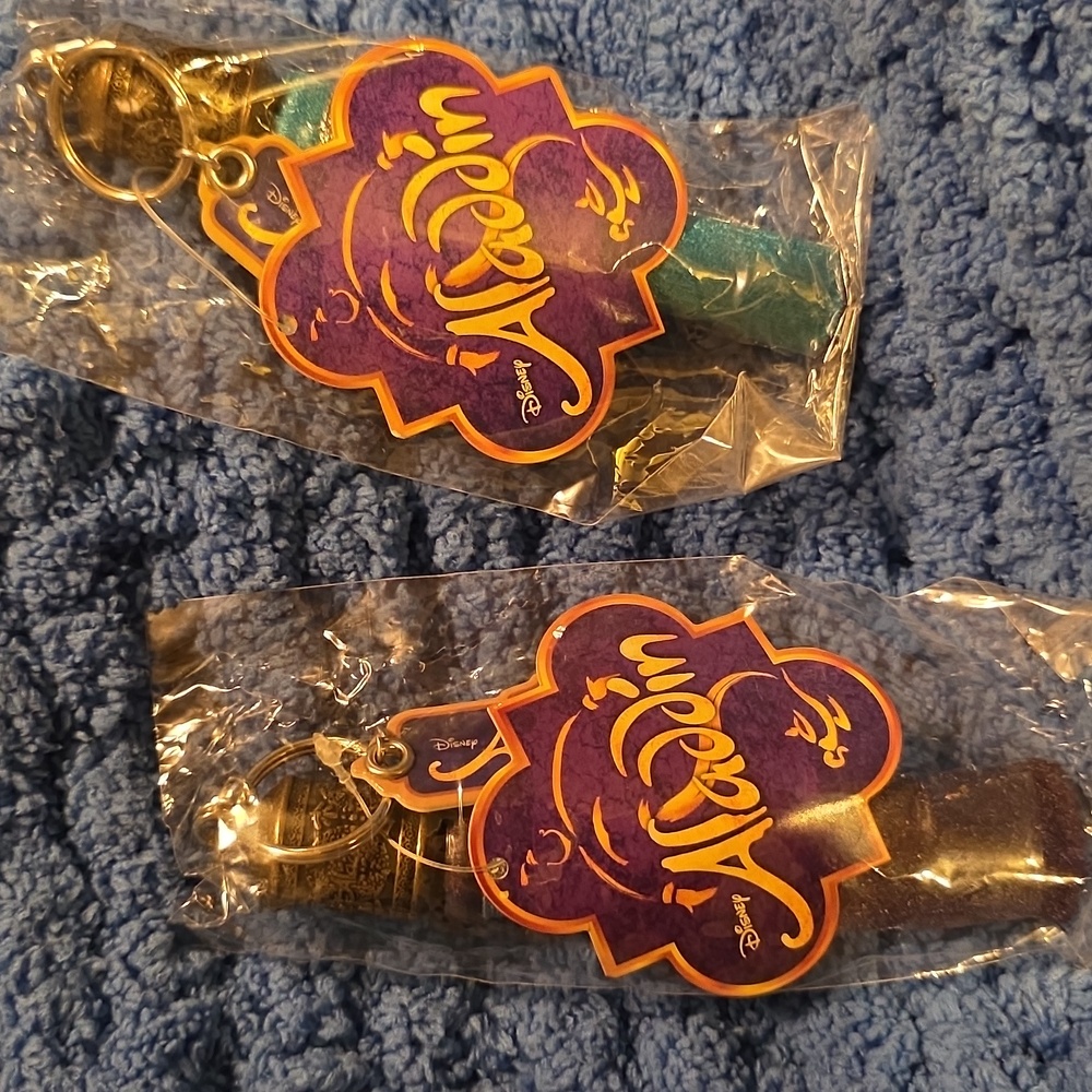 NIP Disney Aladdin Broadway Keychain Set - Purple and Teal